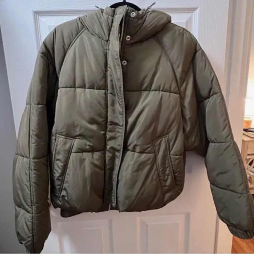 Zara green puffer size small